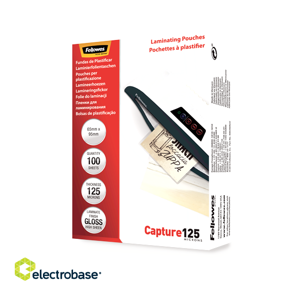 Fellowes | Laminating Pouch - 65x95mm | Glossy | Ideal for identity cards image 1