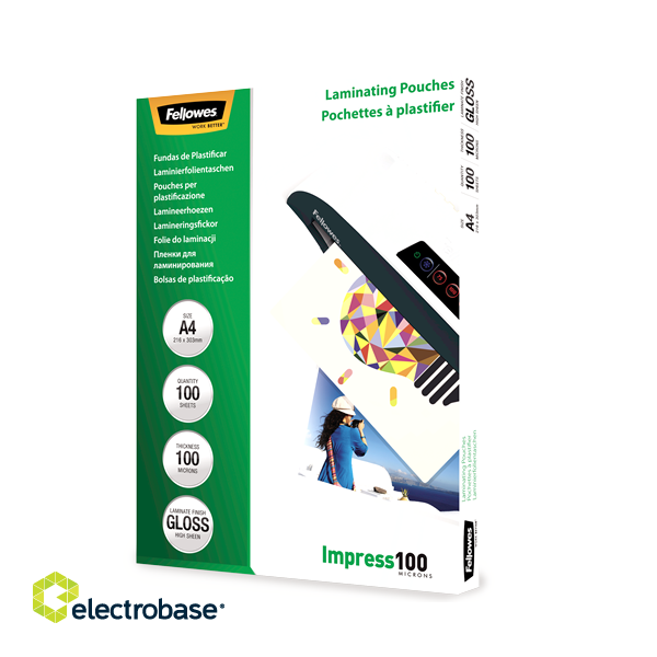 Fellowes | Laminating Pouch | A4 | Clear | Thickness: 100 micron image 3