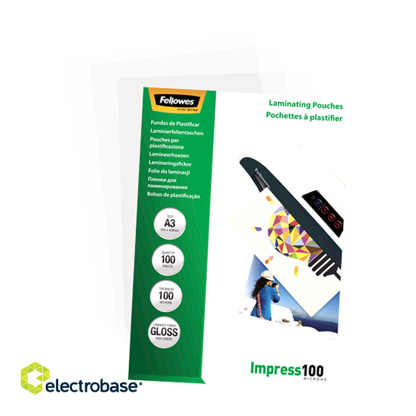 Fellowes | Laminating Pouch | A3 | Glossy фото 5