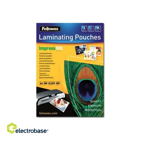 Fellowes | Laminating Pouch | A4 | Clear | Thickness: 100 micron фото 2