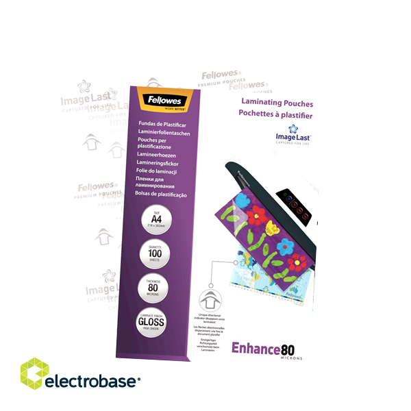 Fellowes | Laminating Pouch PREMIUM | A4 | Clear | Enhance 80 Micron thickness image 5