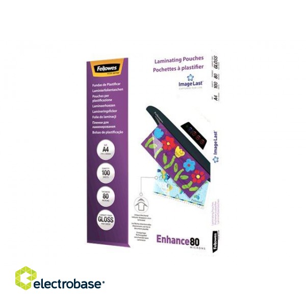 Fellowes | Laminating Pouch PREMIUM | A4 | Clear | Enhance 80 Micron thickness image 2