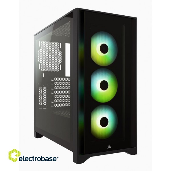 Corsair | Tempered Glass Mid-Tower ATX Case | iCUE 4000X RGB | Side window | Black | Mid-Tower | Power supply included No | ATX image 1