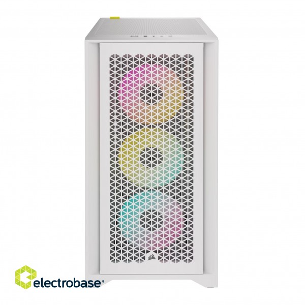 Corsair | Tempered Glass PC Case | iCUE 4000D RGB AIRFLOW | Side window | White | Mid-Tower | Power supply included No image 3