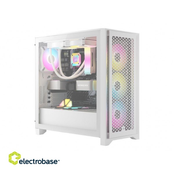 Corsair | Tempered Glass PC Case | iCUE 4000D RGB AIRFLOW | Side window | White | Mid-Tower | Power supply included No image 4