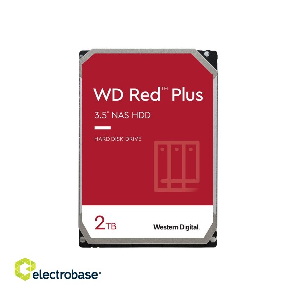 Western Digital | Red Plus NAS Hard Drive | WD20EFPX | 5400 RPM | 2000 GB | 64 MB image 2