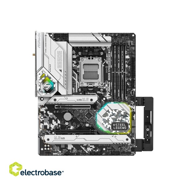 ASRock | B650E Steel Legend WiFi | Processor family AMD | Processor socket AM5 | DDR5 DIMM | Memory slots 4 | Supported hard disk drive interfaces SATA3 image 1