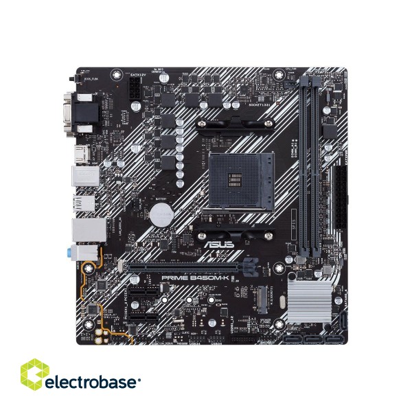 Asus | PRIME B450M-K II | Processor family AMD | Processor socket AM4 | DDR4 | Memory slots 2 | Number of SATA connectors | Chipset AMD B | Micro ATX фото 7