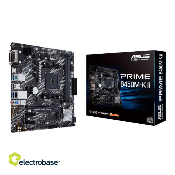 Asus | PRIME B450M-K II | Processor family AMD | Processor socket AM4 | DDR4 | Memory slots 2 | Chipset AMD B | Micro ATX image 9