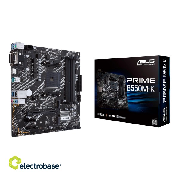 Asus | PRIME B550M-K | Processor family AMD | Processor socket AM4 | DDR4 | Memory slots 4 | Chipset AMD B | Micro ATX фото 5