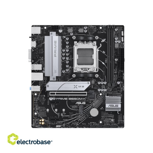 Asus | PRIME B650M-K | Processor family AMD | Processor socket AM5 | DDR5 | Supported hard disk drive interfaces SATA image 1