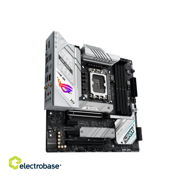 Asus | ROG STRIX B760-G GAMING WIFI D4 | Processor family Intel | Processor socket  LGA1700 | DDR4 DIMM | Memory slots 4 | Supported hard disk drive interfaces 	SATA image 4