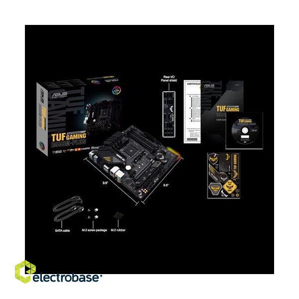 Asus | TUF Gaming B550M-Plus | Processor family AMD | Processor socket AM4 | DDR4 | Memory slots 4 | Chipset AMD B | Micro ATX фото 9