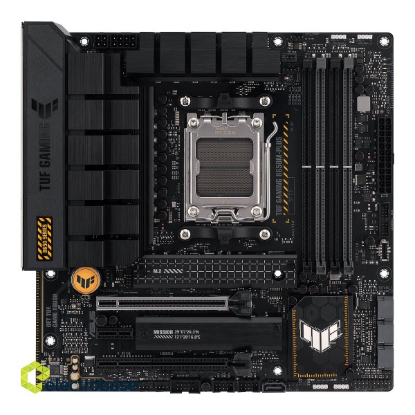 Asus | TUF GAMING B650M-PLUS | Processor family AMD | Processor socket  AM5 | DDR5 DIMM | Memory slots 4 | Supported hard disk drive interfaces 	SATA image 1