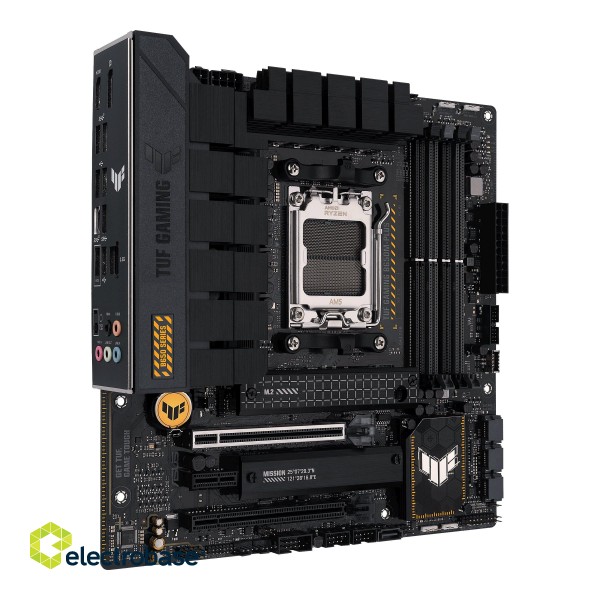 Asus | TUF GAMING B650M-PLUS | Processor family AMD | Processor socket  AM5 | DDR5 DIMM | Memory slots 4 | Supported hard disk drive interfaces 	SATA image 3