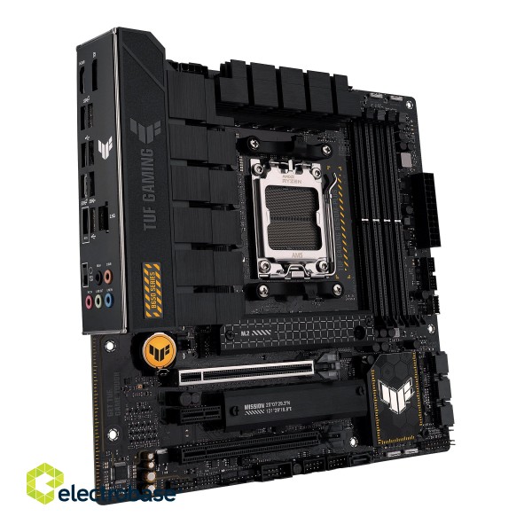 Asus | TUF GAMING B650M-PLUS | Processor family AMD | Processor socket  AM5 | DDR5 DIMM | Memory slots 4 | Supported hard disk drive interfaces 	SATA image 8