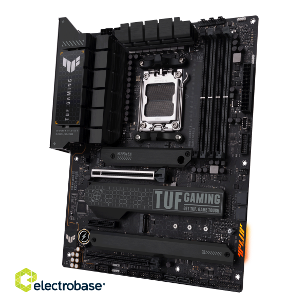 Asus | TUF GAMING X670E-PLUS | Processor family AMD | Processor socket AM5 | DDR5 DIMM | Memory slots 4 | Supported hard disk drive interfaces 	SATA image 4