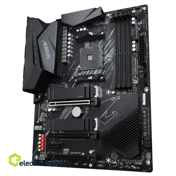 Gigabyte | B550 AORUS ELITE AX V2 1.0 | Processor family AMD | Processor socket AM4 | DDR4 DIMM | Memory slots 4 | Number of SATA connectors 4 x SATA 6Gb/s connectors | Chipset AMD B | ATX image 5
