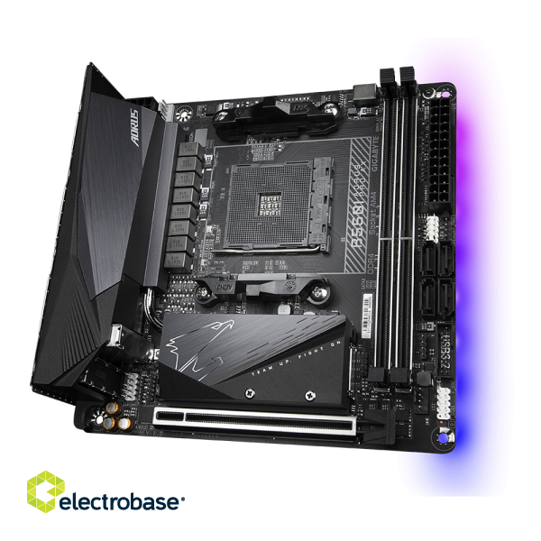 Gigabyte | B550I AORUS PRO AX 1.0 | Processor family AMD | Processor socket AM4 | DDR4 DIMM | Memory slots 2 | Chipset AMD B | Mini ITX фото 7