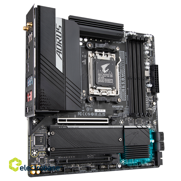 Gigabyte | B650M AORUS ELITE AX 1.0 M/B | Processor family AMD | Processor socket AM5 | DDR5 DIMM | Memory slots 4 | Supported hard disk drive interfaces 	SATA фото 5