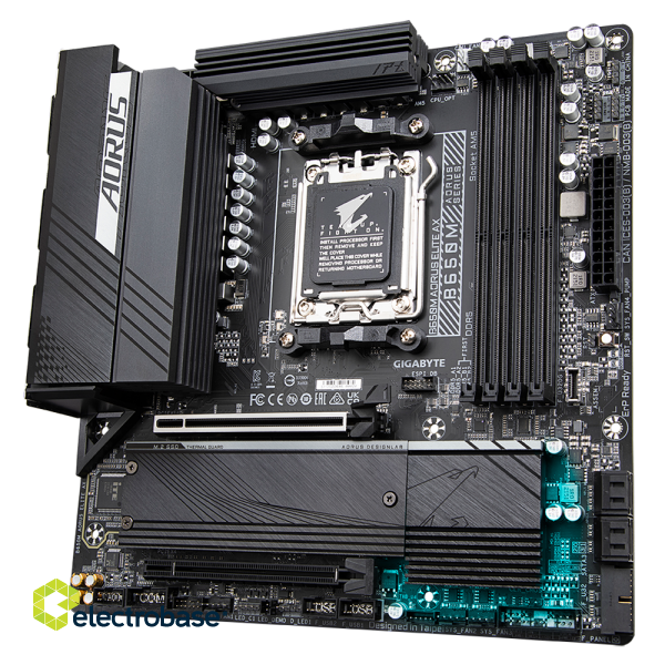 Gigabyte | B650M AORUS ELITE AX 1.0 M/B | Processor family AMD | Processor socket AM5 | DDR5 DIMM | Memory slots 4 | Supported hard disk drive interfaces 	SATA image 6