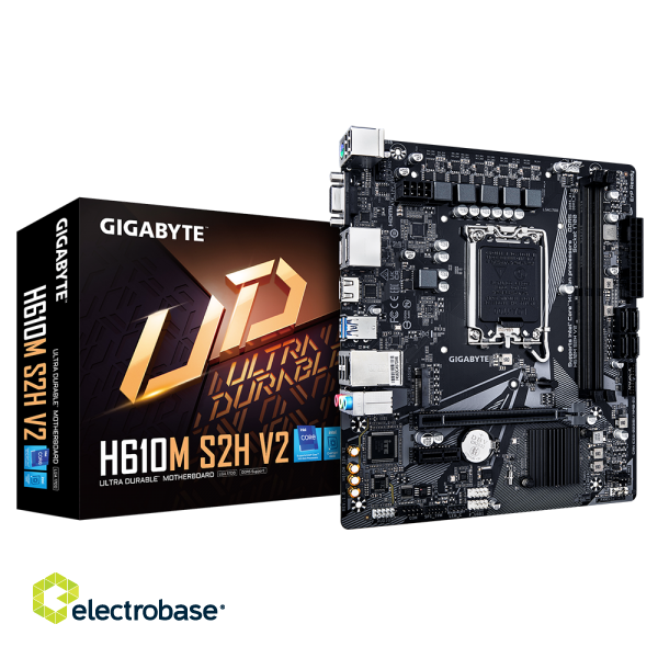 Gigabyte | H610M S2H V2 1.0 | Processor family Intel | Processor socket LGA1700 | DDR5 DIMM | Supported hard disk drive interfaces M.2 фото 1
