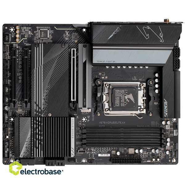 Gigabyte | X670 AORUS ELITE AX 1.0A M/B | Processor family AMD | Processor socket AM5 | DDR5 DIMM | Memory slots 4 | Supported hard disk drive interfaces 	SATA image 6