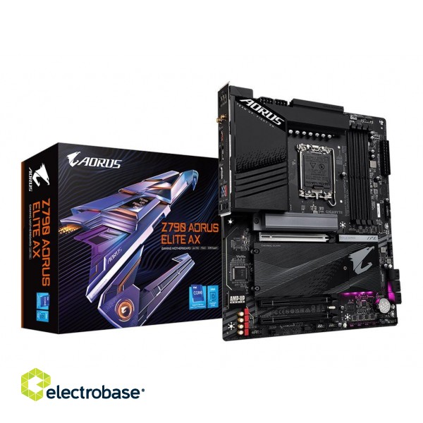 Gigabyte | Z790 AORUS ELITE AX 1.0 M/B | Processor family Intel | Processor socket  LGA1700 | DDR4 DIMM | Memory slots 4 | Supported hard disk drive interfaces 	SATA image 10