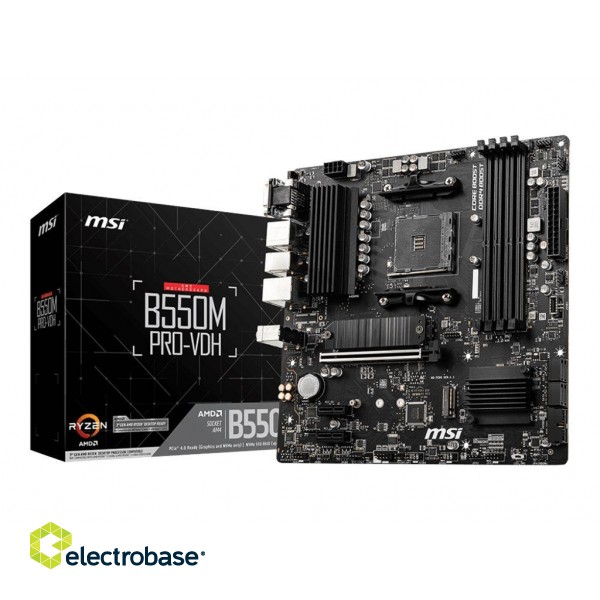 MSI | B550M PRO-VDH | Processor family AMD | Processor socket AM4 | DDR4 | Memory slots 4 | Number of SATA connectors 4 | Chipset AMD B | Micro ATX фото 4