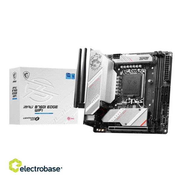 MSI | MPG B760I EDGE WIFI | Processor family Intel | Processor socket  LGA1700 | DDR5 DIMM | Memory slots 2 | Supported hard disk drive interfaces SATA image 8