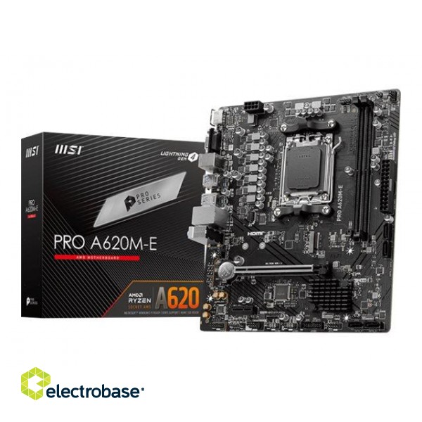 MSI | PRO A620M-E | Processor family AMD | Processor socket AM5 | DDR5 | Supported hard disk drive interfaces SATA image 4