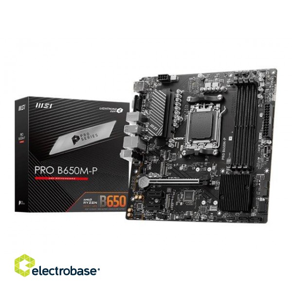 MSI | PRO B650M-P | Processor family AMD | Processor socket AM5 | DDR5 | Memory slots 4 | Supported hard disk drive interfaces 	SATA фото 8