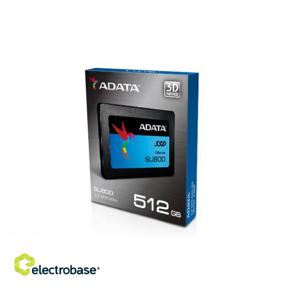 ADATA | Ultimate SU800 | 512 GB | SSD form factor 2.5" | SSD interface SATA | Read speed 560 MB/s | Write speed 520 MB/s image 6