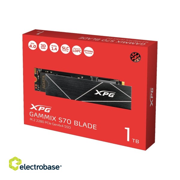 ADATA | XPG Gammix S70 BLADE | 1000 GB | SSD form factor M.2 2280 | SSD interface  PCIe Gen4x4 | Read speed 7400 MB/s | Write speed 6400 MB/s image 9