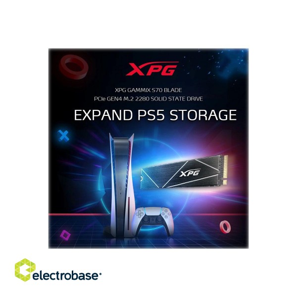 ADATA | XPG Gammix S70 BLADE | 1000 GB | SSD form factor M.2 2280 | SSD interface  PCIe Gen4x4 | Read speed 7400 MB/s | Write speed 6400 MB/s image 10