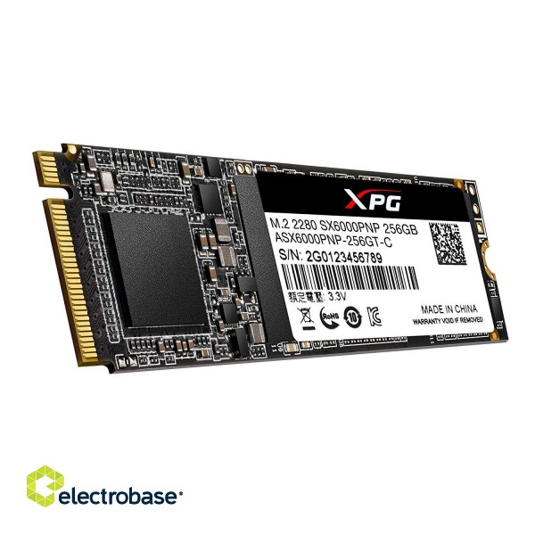 ADATA | XPG SX6000 Pro PCIe Gen3x4 | 256 GB | SSD interface M.2 NVME | Read speed 2100 MB/s | Write speed 1200 MB/s фото 1
