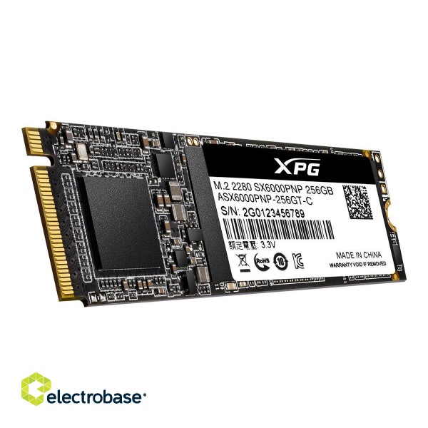 ADATA | XPG SX6000 Pro PCIe Gen3x4 | 256 GB | SSD interface M.2 NVME | Read speed 2100 MB/s | Write speed 1200 MB/s paveikslėlis 4