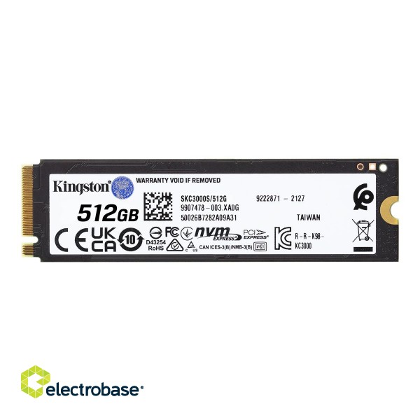 Kingston | SSD | KC3000 | 512 GB | SSD form factor M.2 2280 | SSD interface PCIe 4.0 NVMe M.2 | Read speed 3900 MB/s | Write speed 7000 MB/s image 4