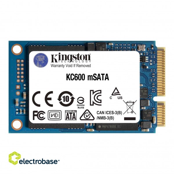 Kingston | KC600 | 1000 GB | SSD interface mSATA | Read speed 550 MB/s | Write speed 520 MB/s image 1