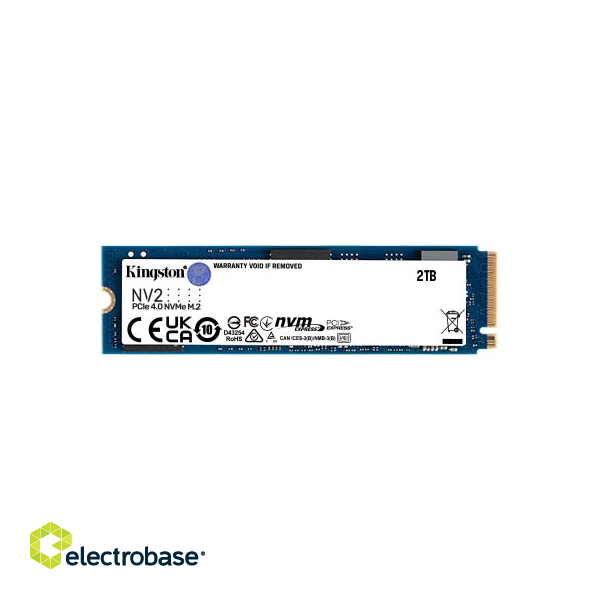 Kingston | SSD | NV2 | 2000 GB | SSD form factor M.2 2280 | SSD interface PCIe 4.0 x4 NVMe | Read speed 3500 MB/s | Write speed 2800 MB/s фото 1