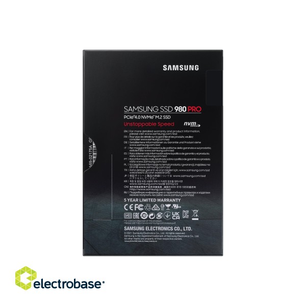 Samsung | 980 PRO | 2000 GB | SSD interface M.2 NVME | Read speed 7000 MB/s | Write speed 5100 MB/s image 9