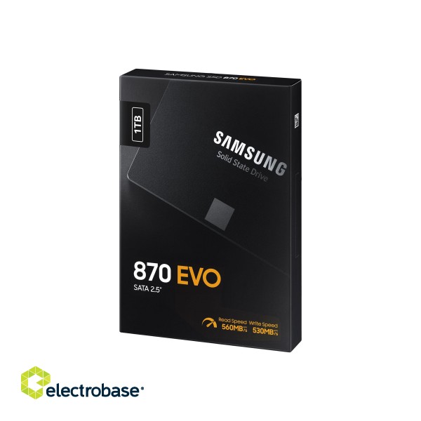 Samsung | SSD | 870 EVO | 1000 GB | SSD form factor 2.5" | SSD interface SATA III | Read speed 560 MB/s | Write speed 530 MB/s image 7