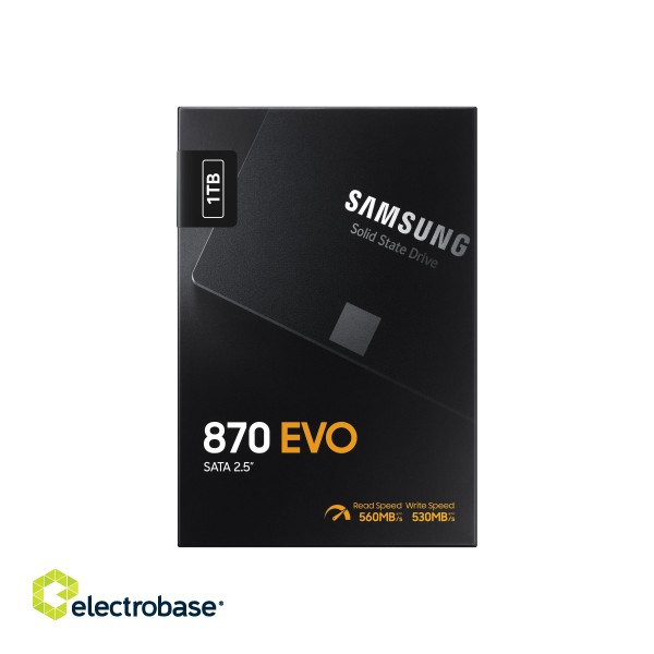 Samsung | SSD | 870 EVO | 1000 GB | SSD form factor 2.5" | SSD interface SATA III | Read speed 560 MB/s | Write speed 530 MB/s фото 8