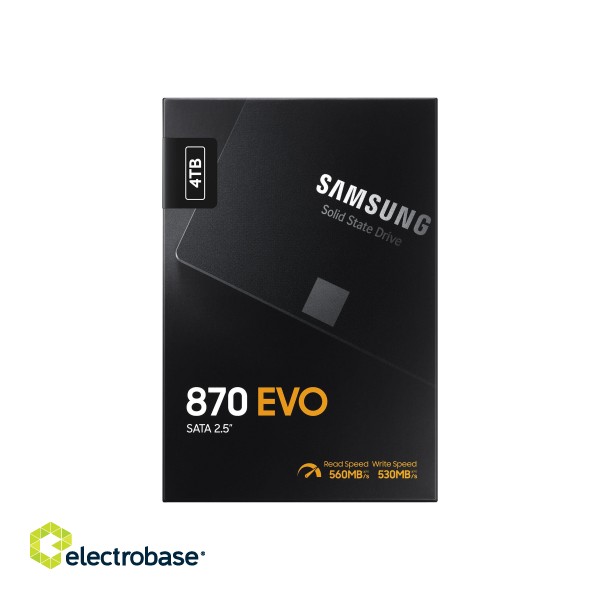 Samsung | SSD | 870 EVO | 4000 GB | SSD form factor 2.5" | SSD interface SATA III | Read speed 560 MB/s | Write speed 530 MB/s paveikslėlis 9