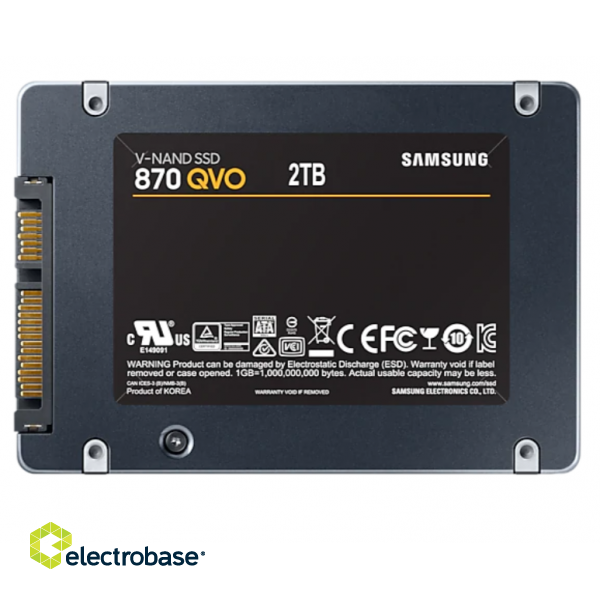 Samsung | SSD | 870 QVO | 2000 GB | SSD form factor 2.5" | SSD interface SATA III | Read speed 560 MB/s | Write speed 530 MB/s image 3