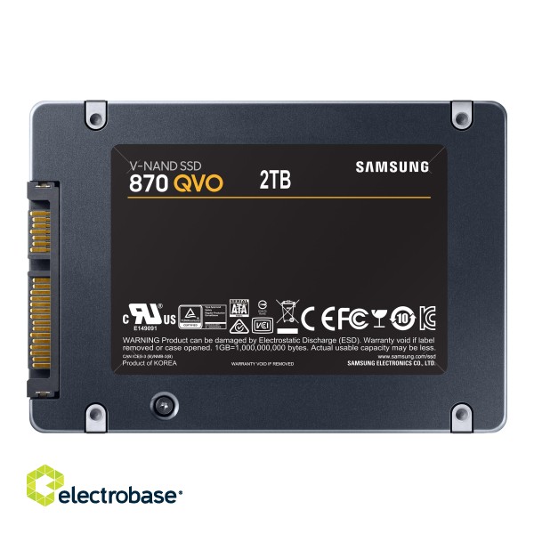 Samsung | SSD | 870 QVO | 2000 GB | SSD form factor 2.5" | SSD interface SATA III | Read speed 560 MB/s | Write speed 530 MB/s paveikslėlis 9