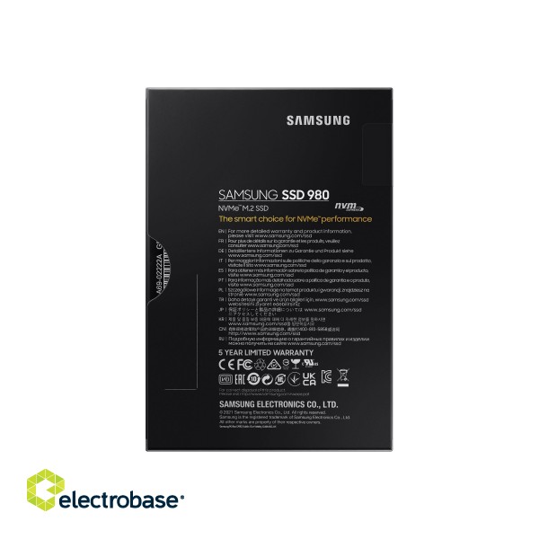 Samsung | V-NAND SSD | 980 | 1000 GB | SSD form factor M.2 2280 | SSD interface M.2 NVME | Read speed 3500 MB/s | Write speed 3000 MB/s фото 9
