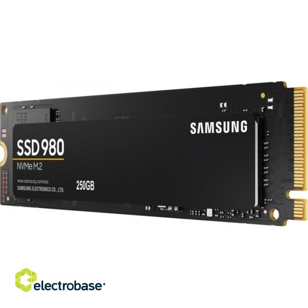 Samsung | V-NAND SSD | 980 | 250 GB | SSD form factor M.2 2280 | SSD interface M.2 NVME | Read speed 2900 MB/s | Write speed 1300 MB/s image 1