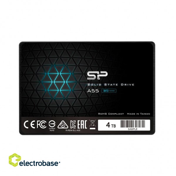 SILICON POWER 4TB A55 SATA III 6Gb/s INTERNAL SOLID STATE DRIVE | Silicon Power | Ace | A55 | 4000 GB | SSD form factor 2.5" | SSD interface SATA III | Read speed 500 MB/s | Write speed 450 MB/s фото 1