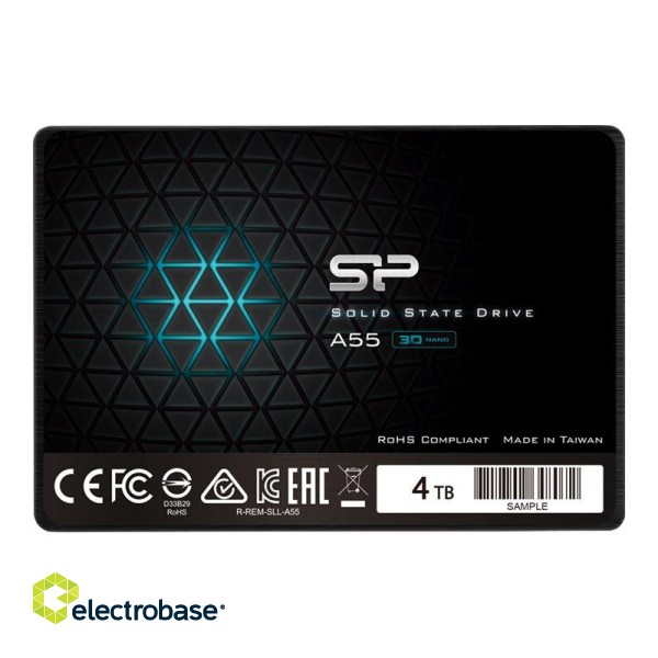 SILICON POWER 4TB A55 SATA III 6Gb/s INTERNAL SOLID STATE DRIVE | Silicon Power | Ace | A55 | 4000 GB | SSD form factor 2.5" | SSD interface SATA III | Read speed 500 MB/s | Write speed 450 MB/s фото 2